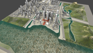 沙盘河道建筑群