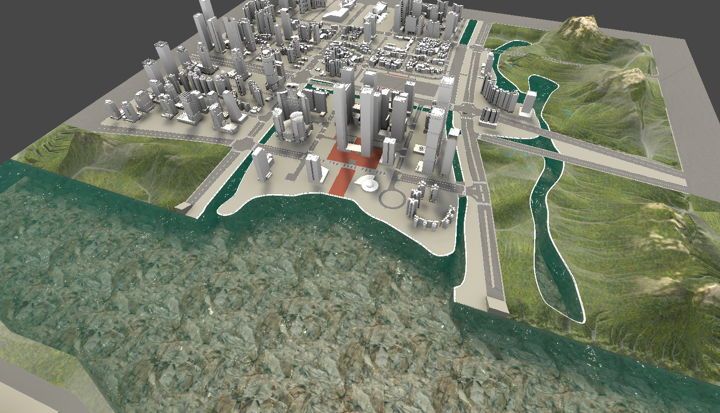 沙盘河道建筑群 - 1